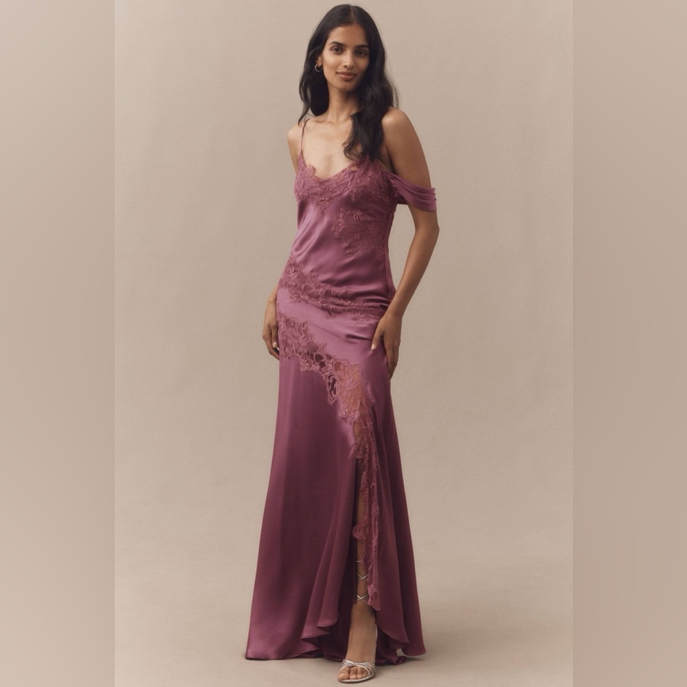 AMUR. Reese Cascade Lace Gown in Violet Daze in 2